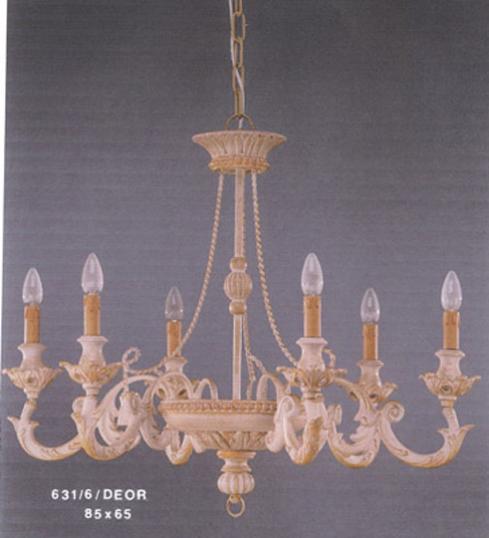 Roped 6-light White Chandelier
