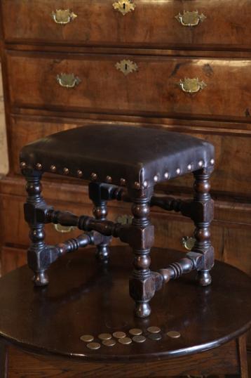 Leather Topped Jointed Stool