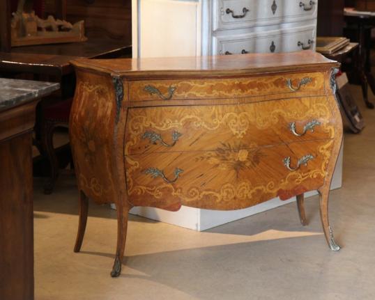 French Marquetry Topped Commode