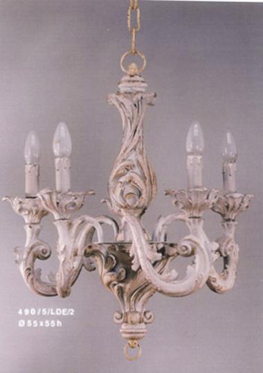 Acanthus 5-Light White Chandelier