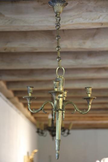 Solid Brass Four Light Chandelier