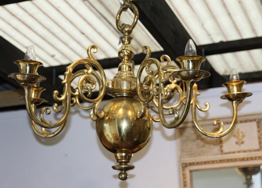 Mid 19th Century Brass Chandelier