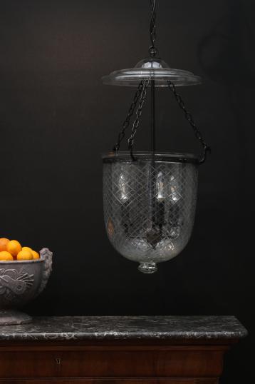 Medium Cut Glass Bell Jar Lantern