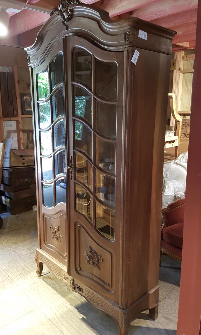 Glazed Walnut Vitrine