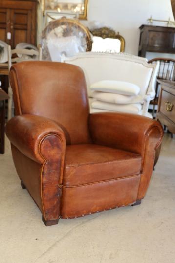 94-97 - French brown Leather Chair 