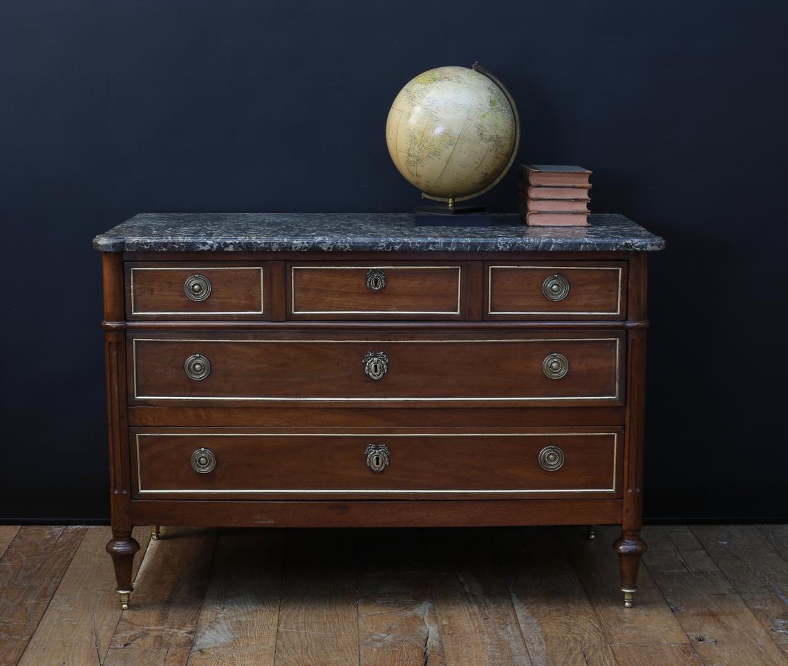 108-93 - French Directoire Commode with Gilded Drawer Mouldings
