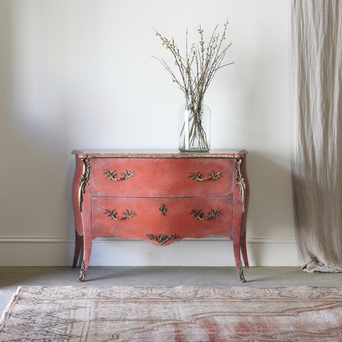 110-09 - Red Louis XV Commode
