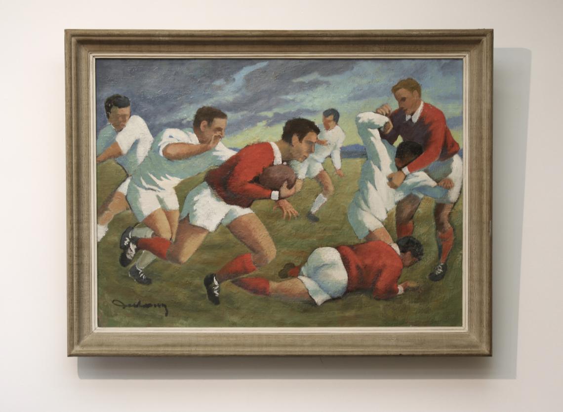 110-83 - 油画 ''橄榄球''