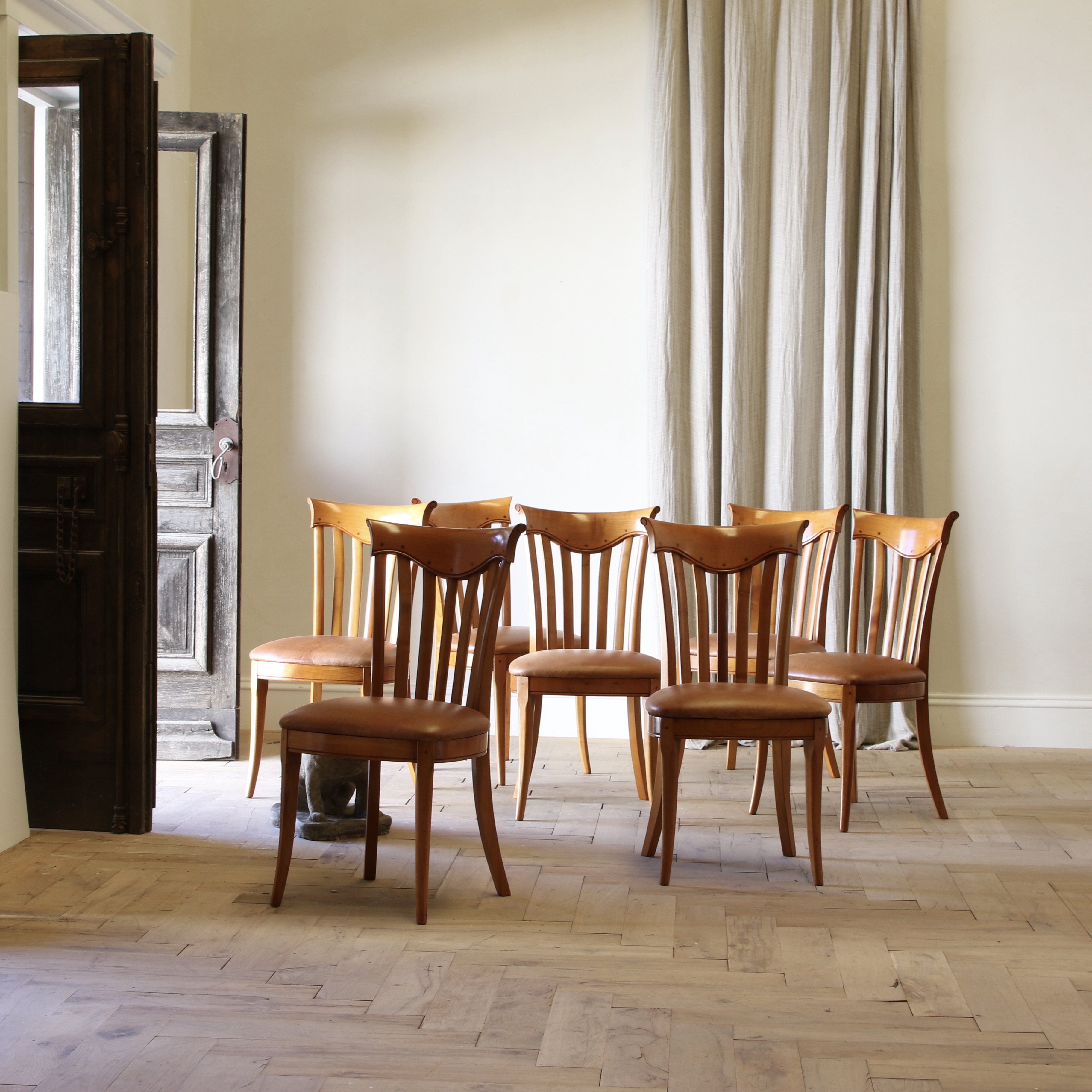 138-98 - Cherrywood Dining Chairs// Set of 8