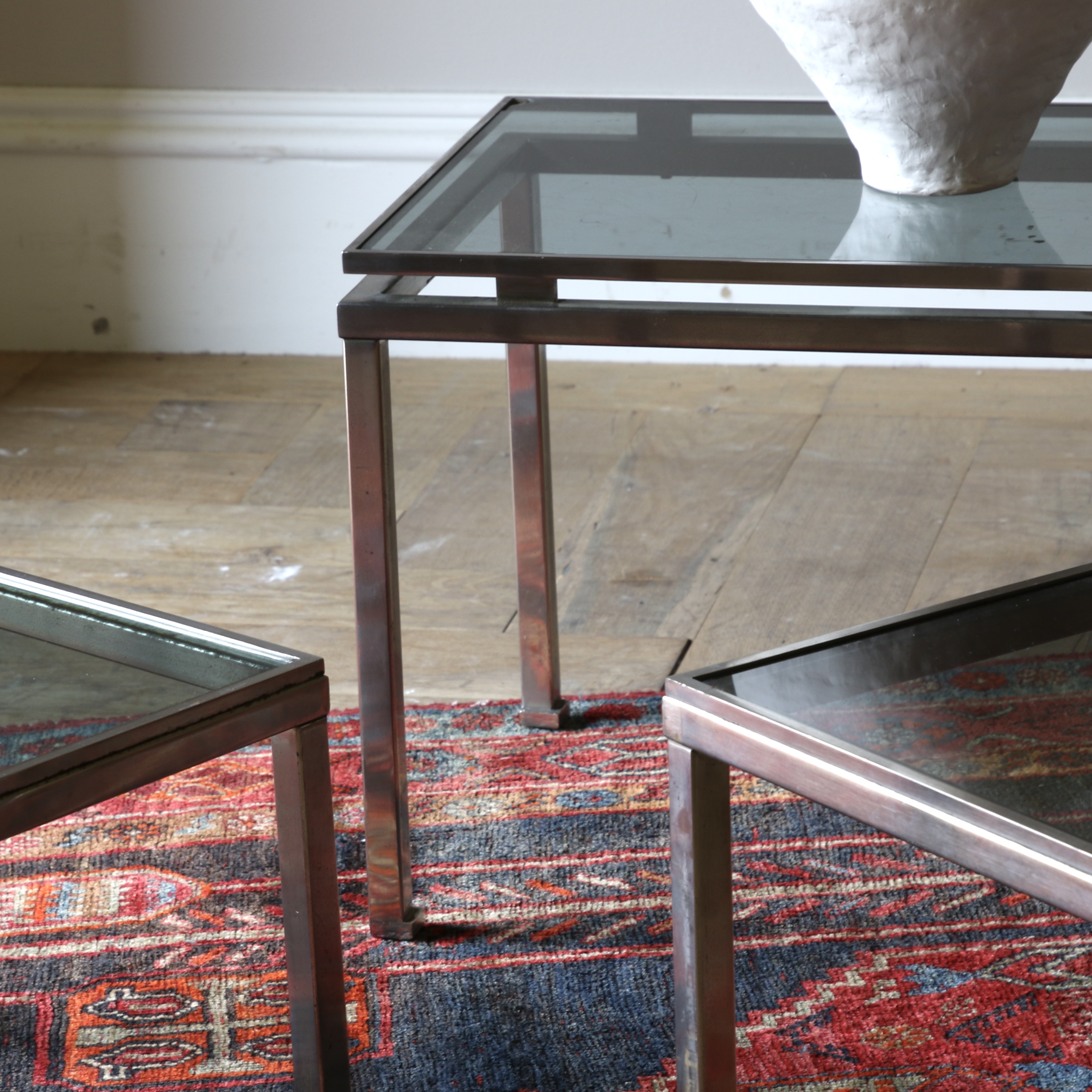 Chrome and Glass Nesting Tables