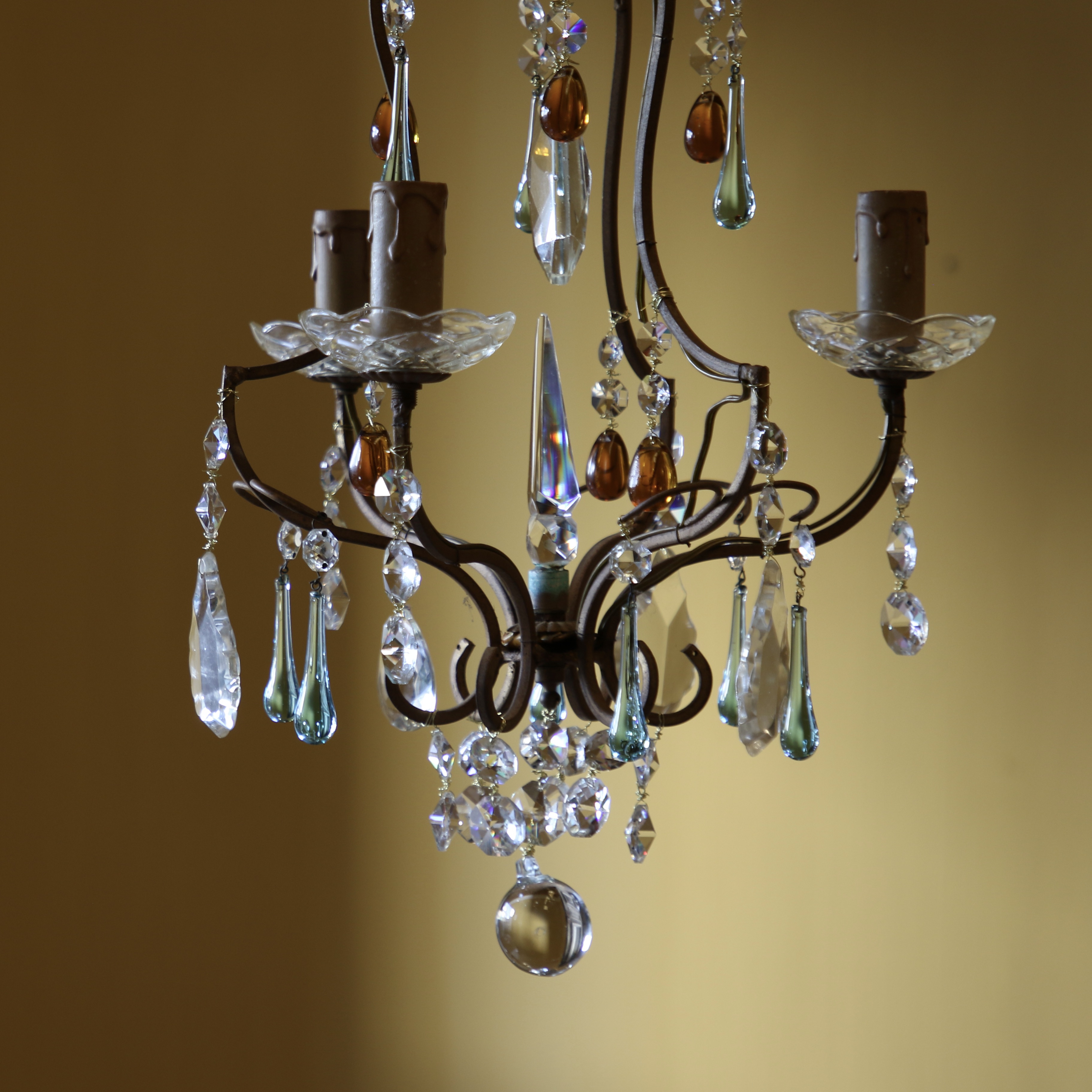 Blue and Amber Chandelier