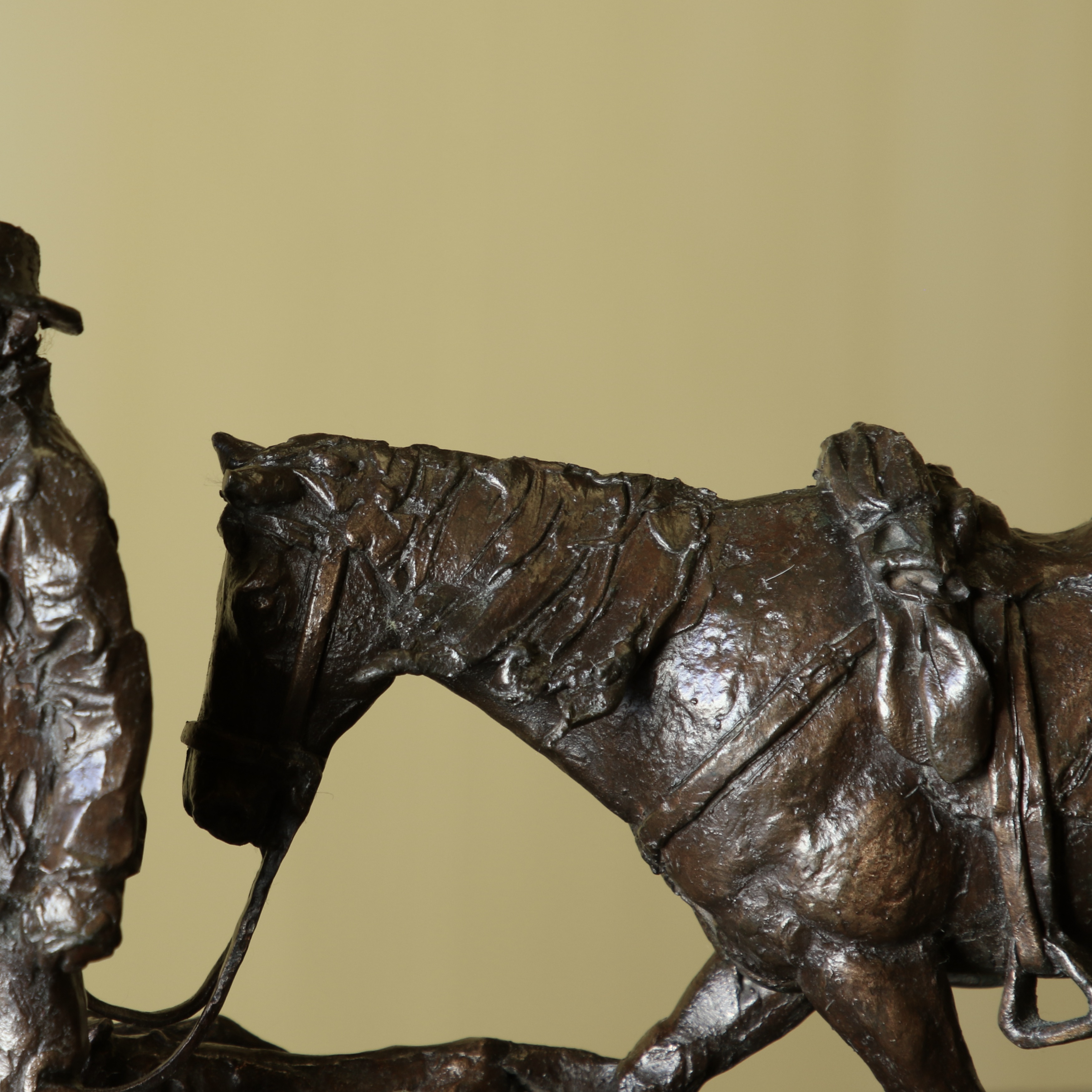 Bronze Farmer and Horse