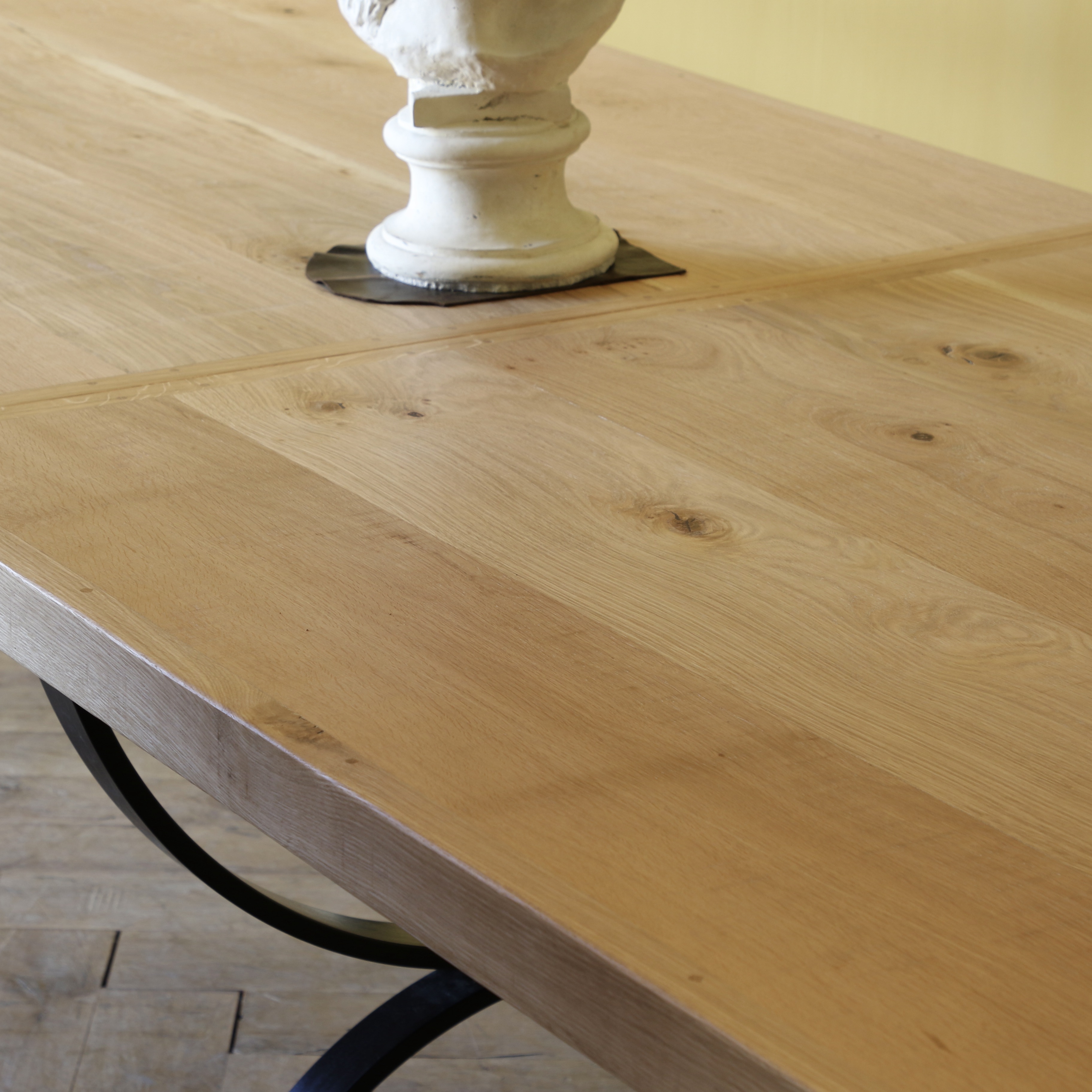 Refectory Table with Forged Iron Base