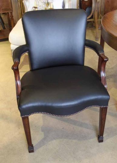 John Stephens Black Leather Library Chair