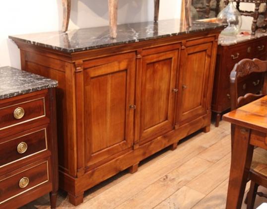 John Stephens Cherry Wood Dresser With Black Marble Top