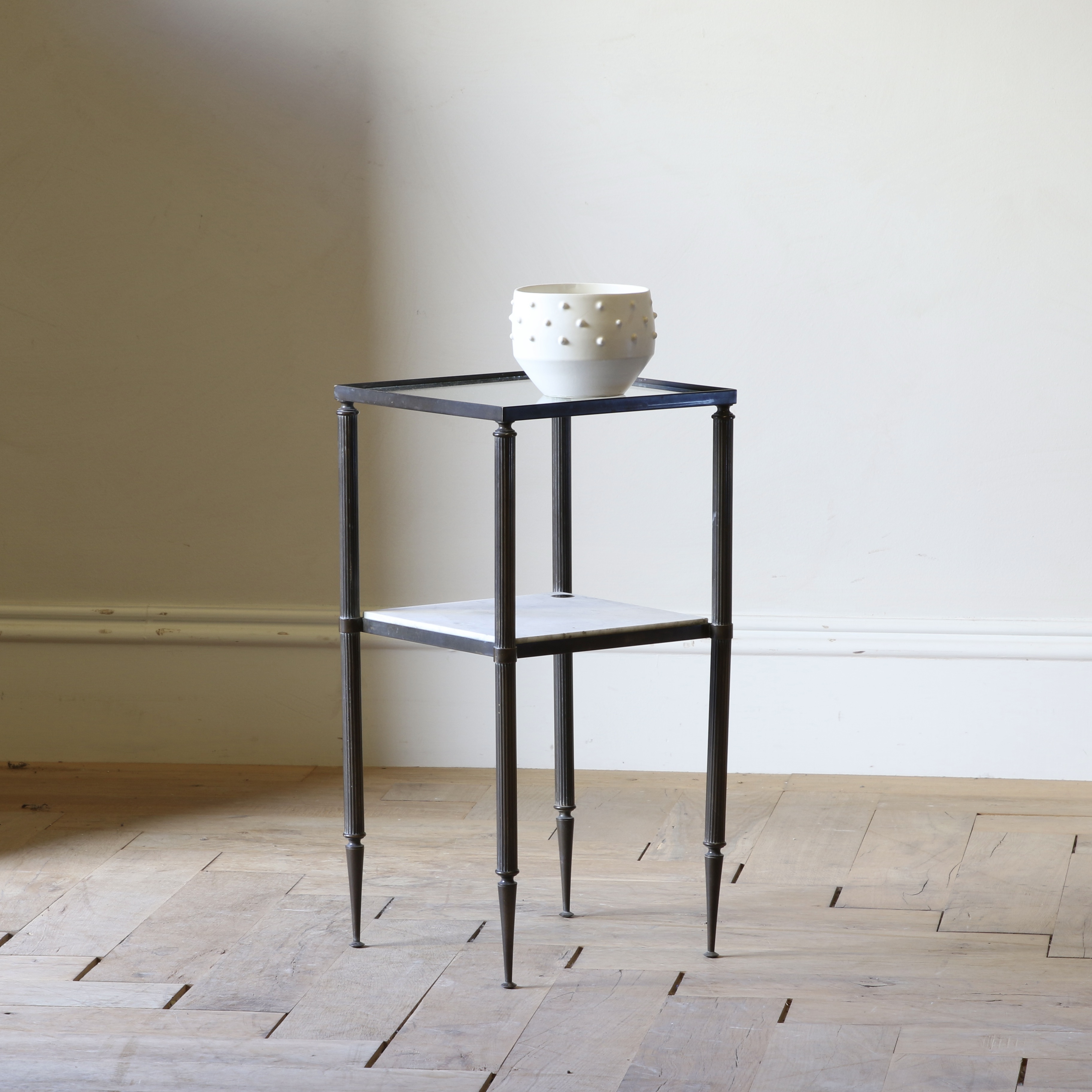 Small Glass and Brass Side Table