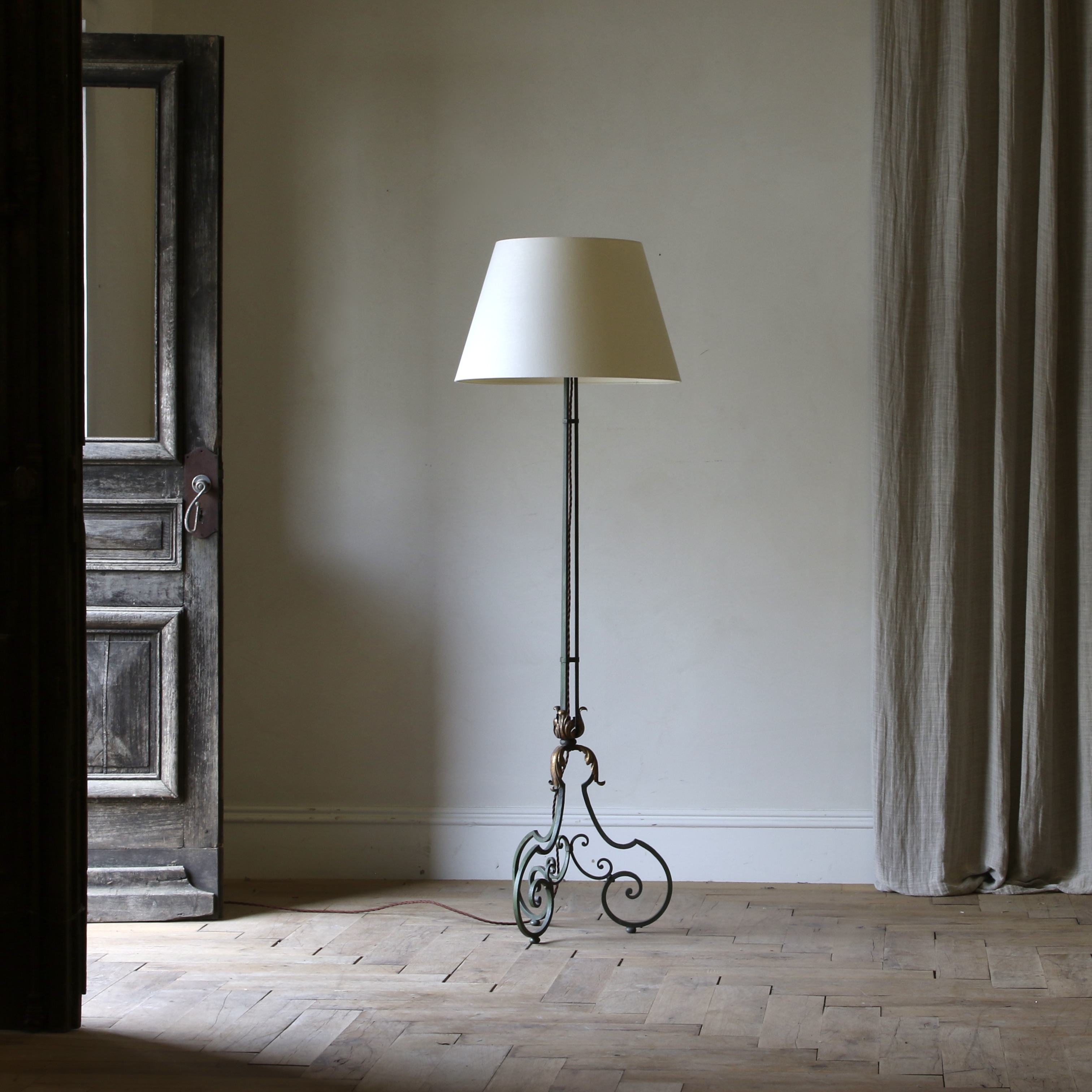 146-26 - French Forged Iron Floor Lamp