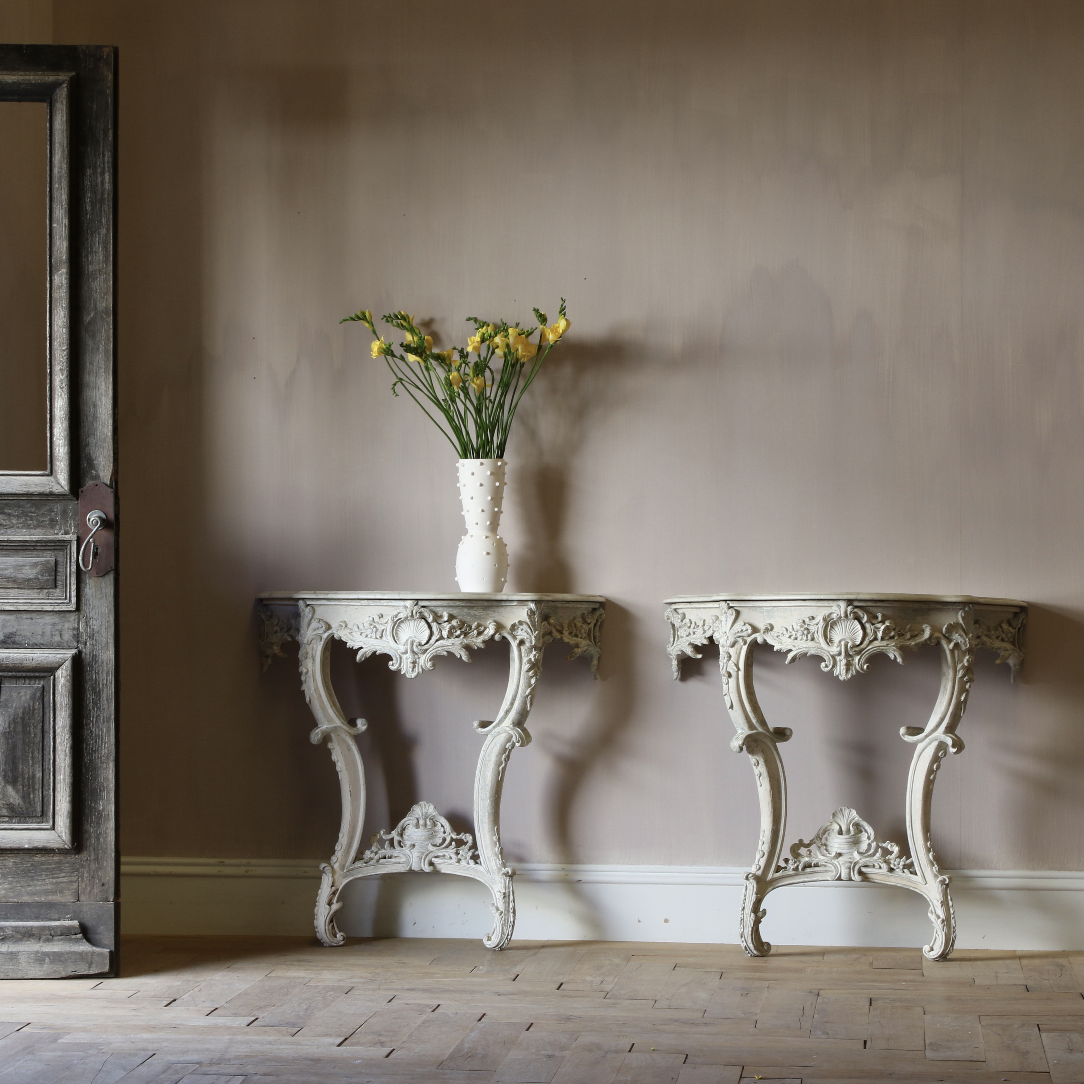 A Pair of Louis XV Consoles 