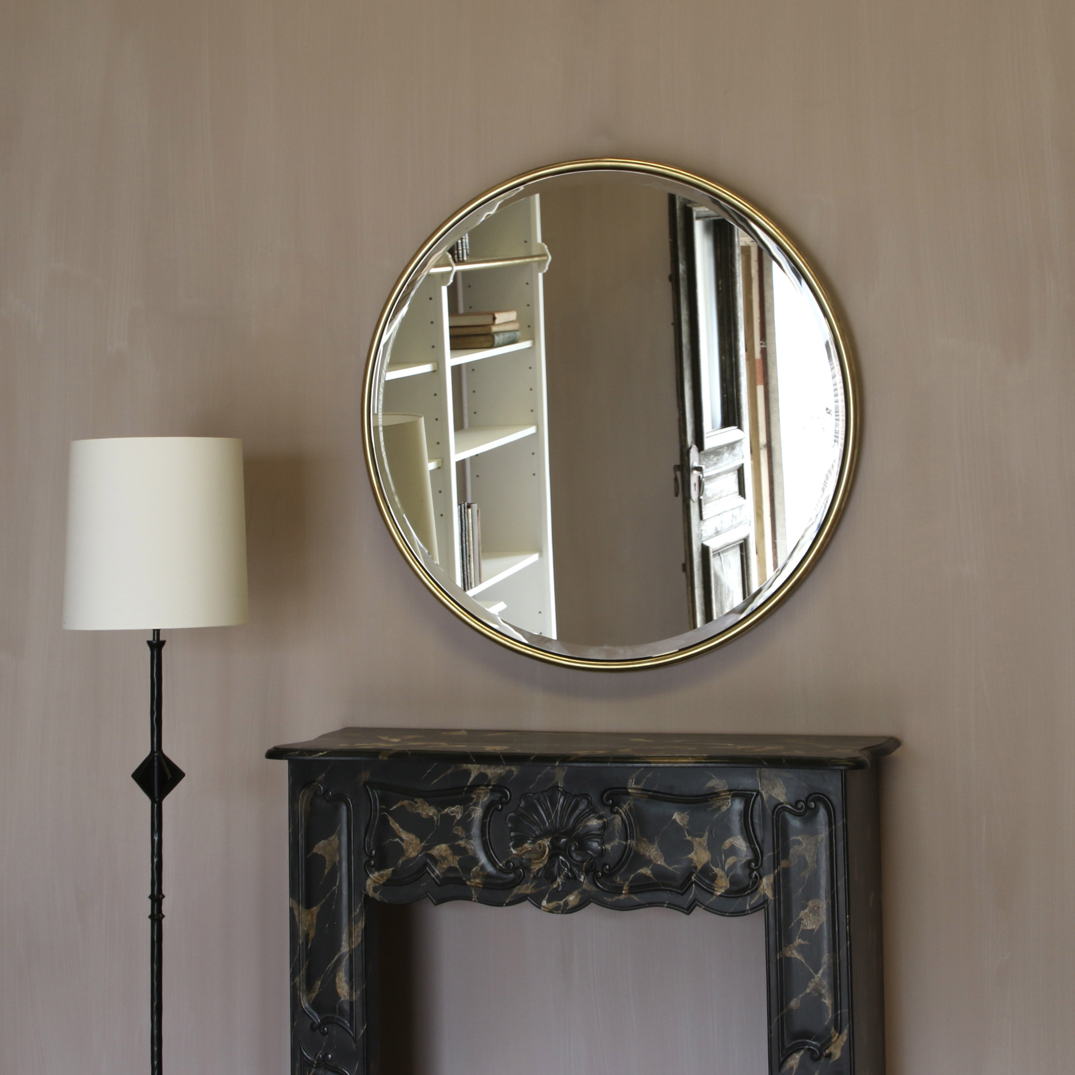 Tubular Brass Mirror / Finish - Bright Brass