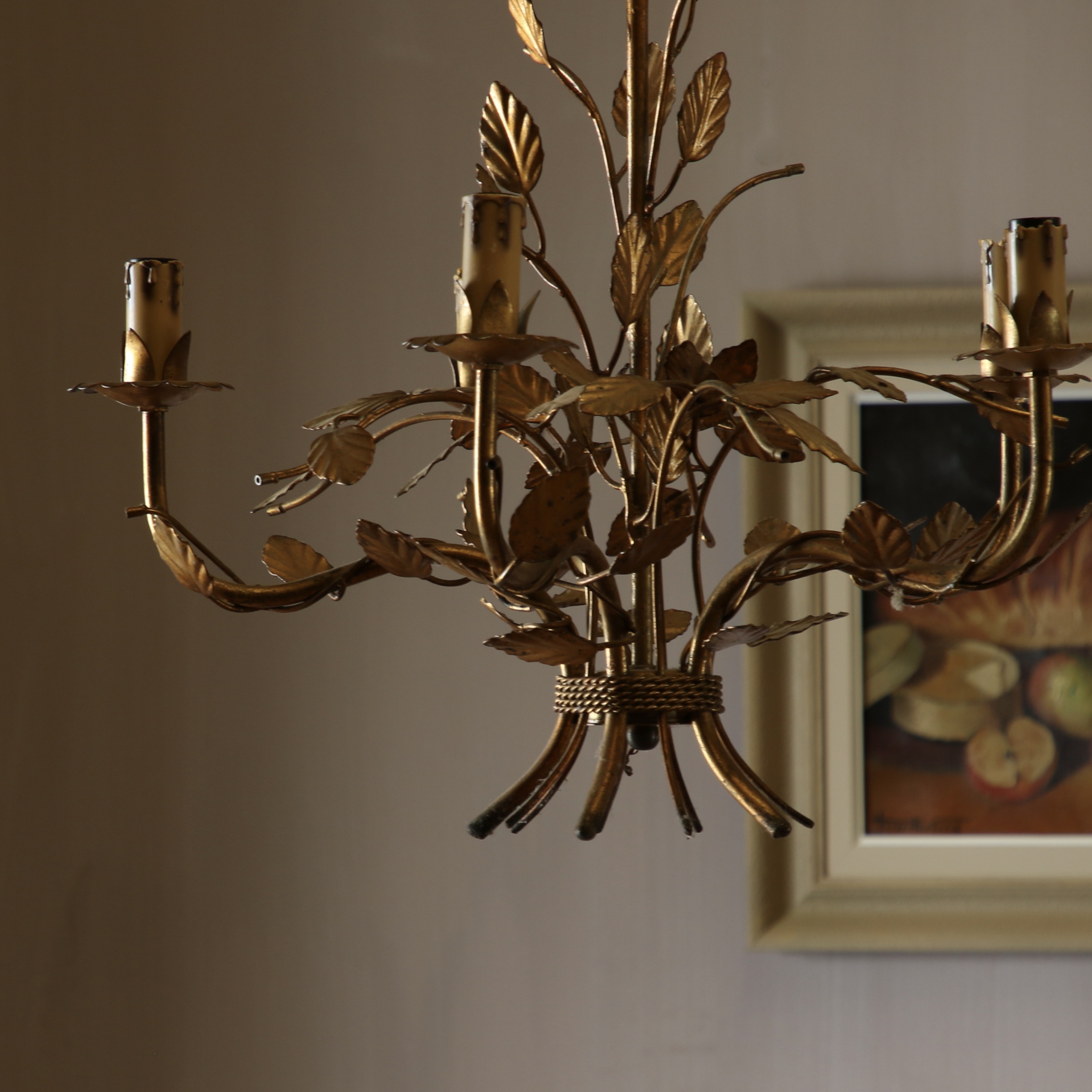 Gold Laurel Leaf Chandelier