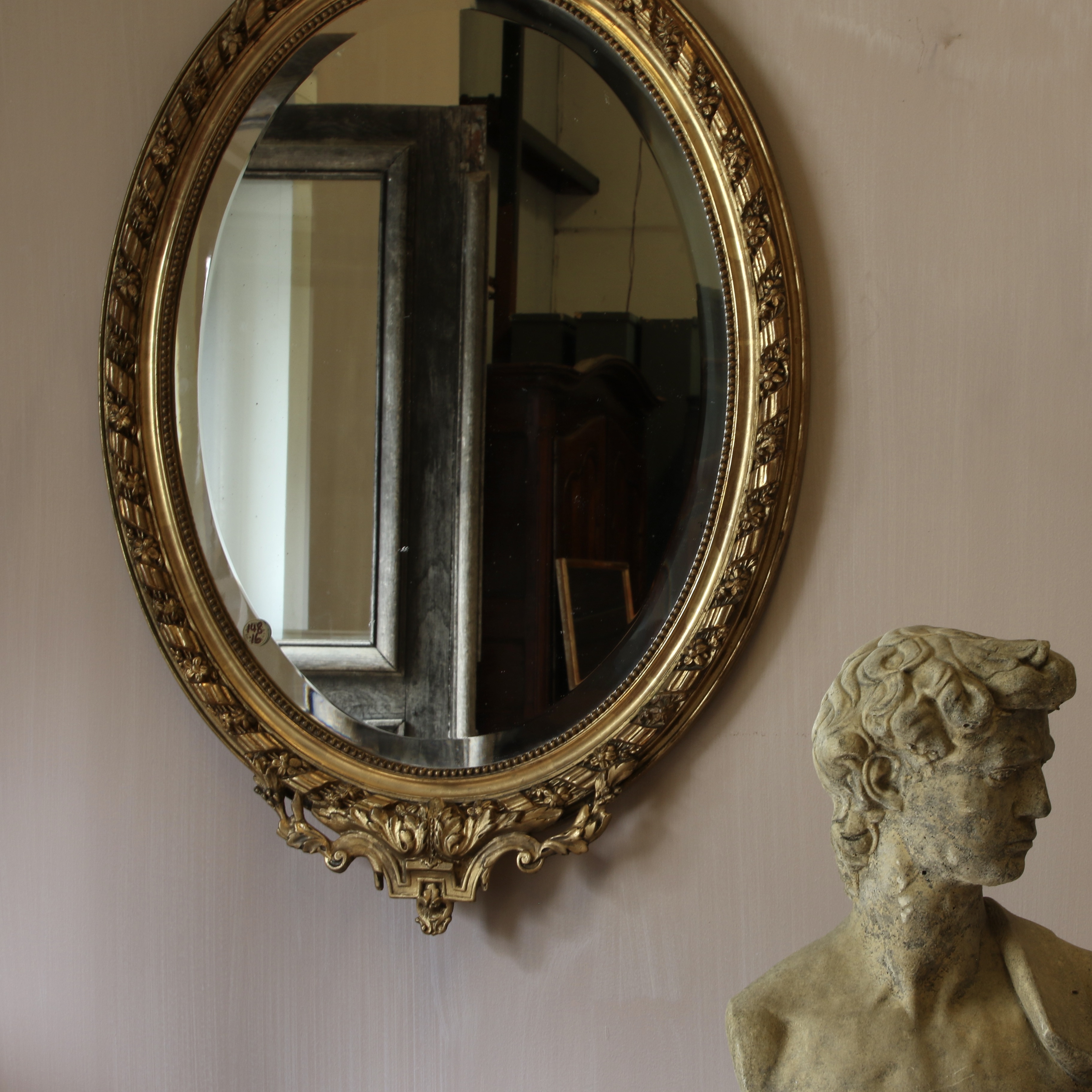 French Roccoco Oval Mirror