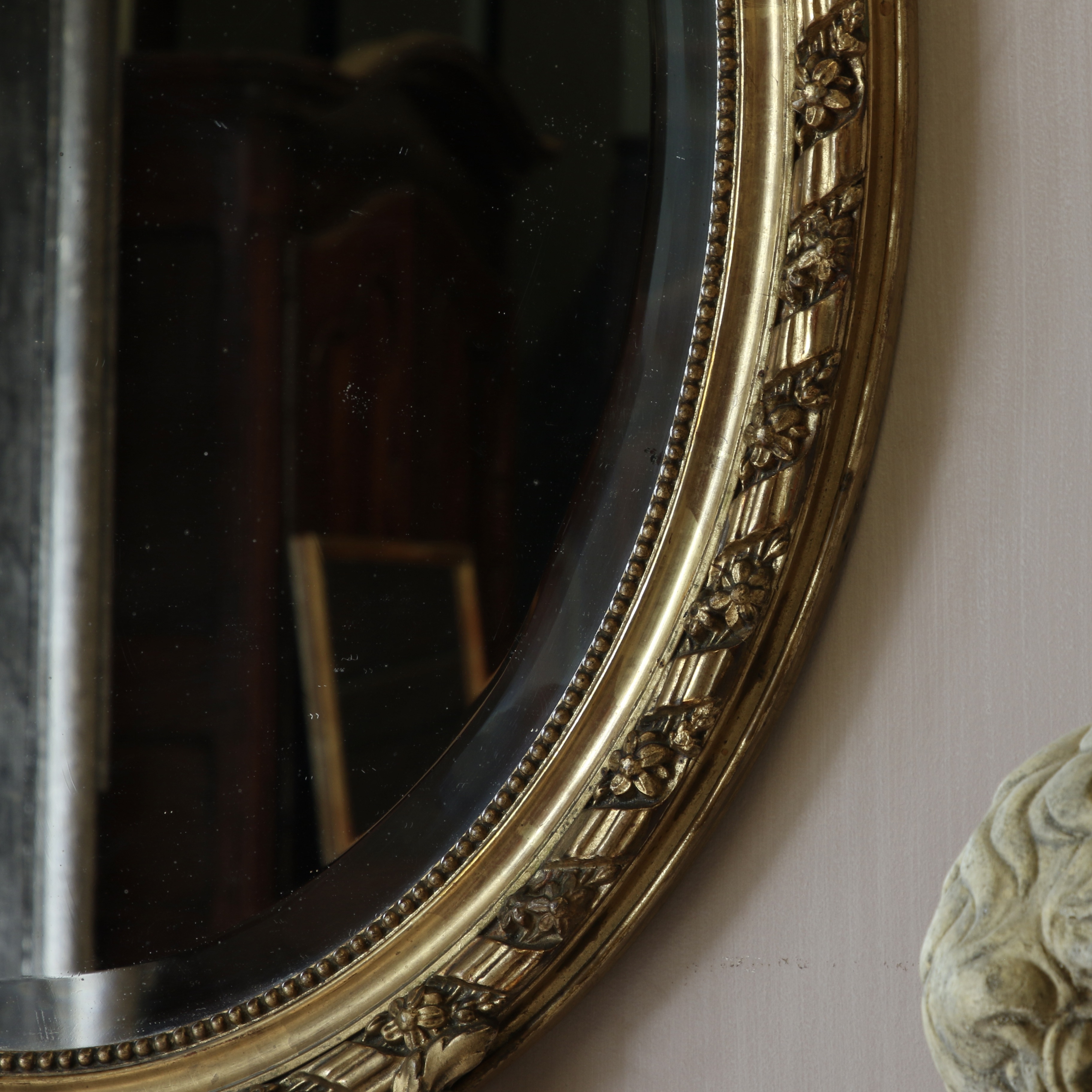 French Roccoco Oval Mirror