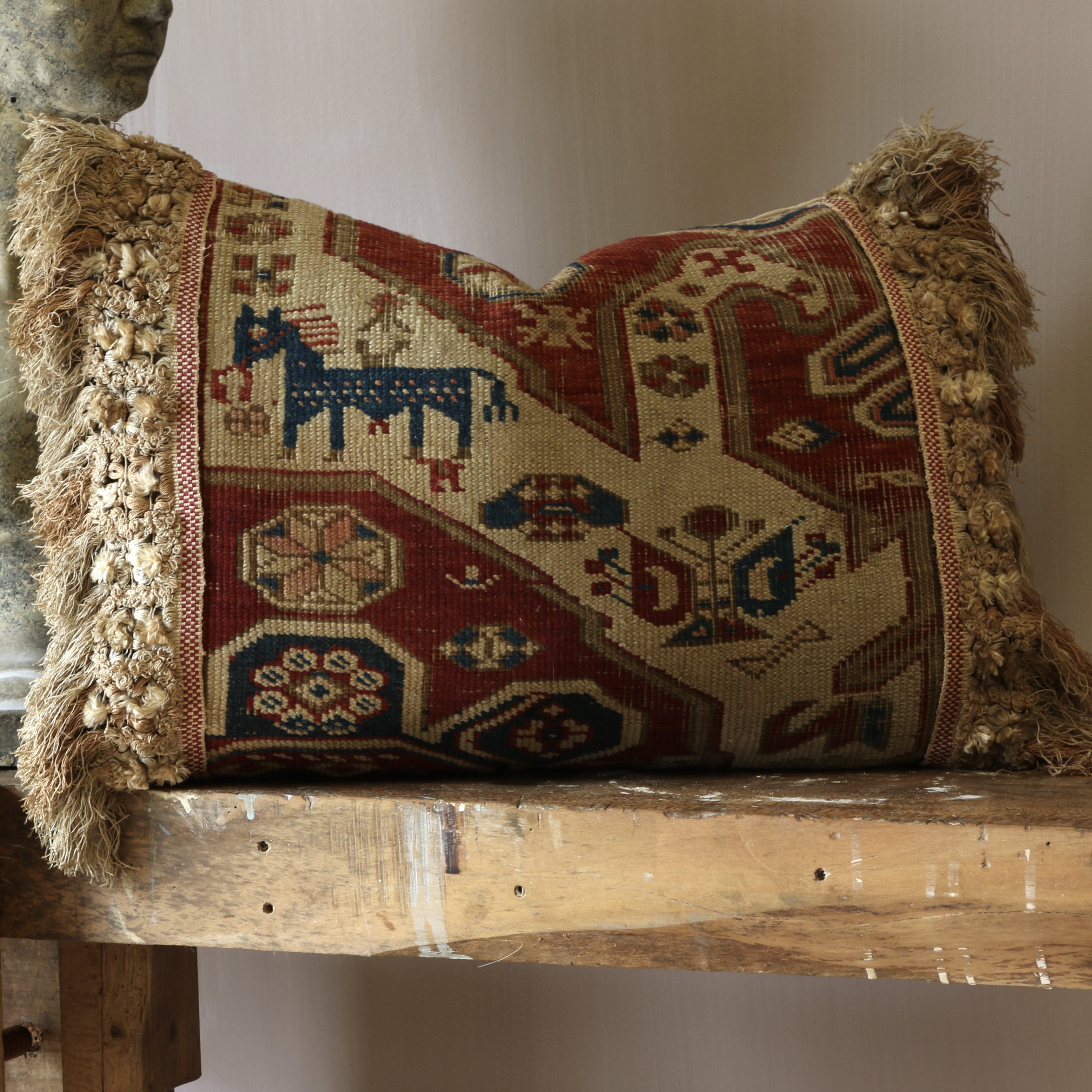 19th Century Caucasian Carpet Cushions