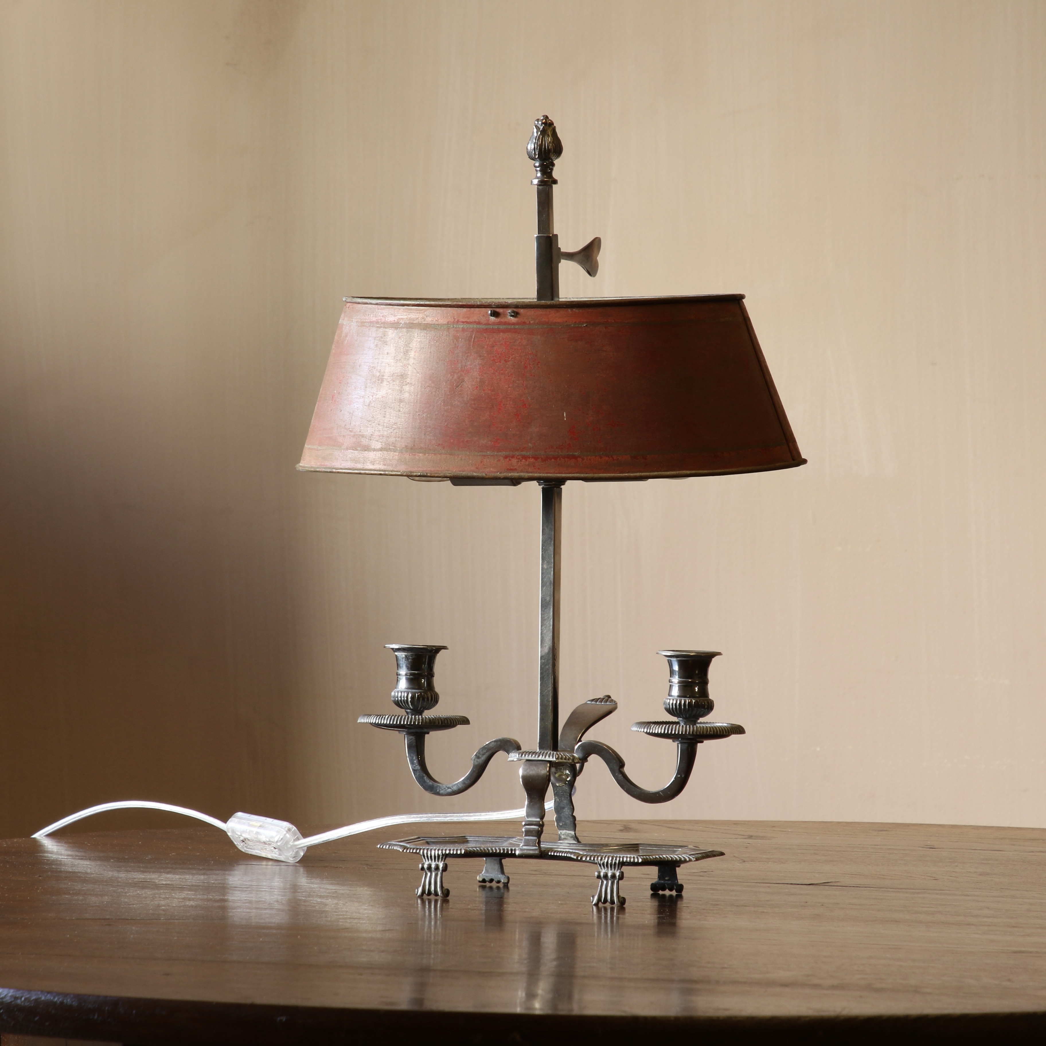 151-53 - French Silver Empire Desk Lamp