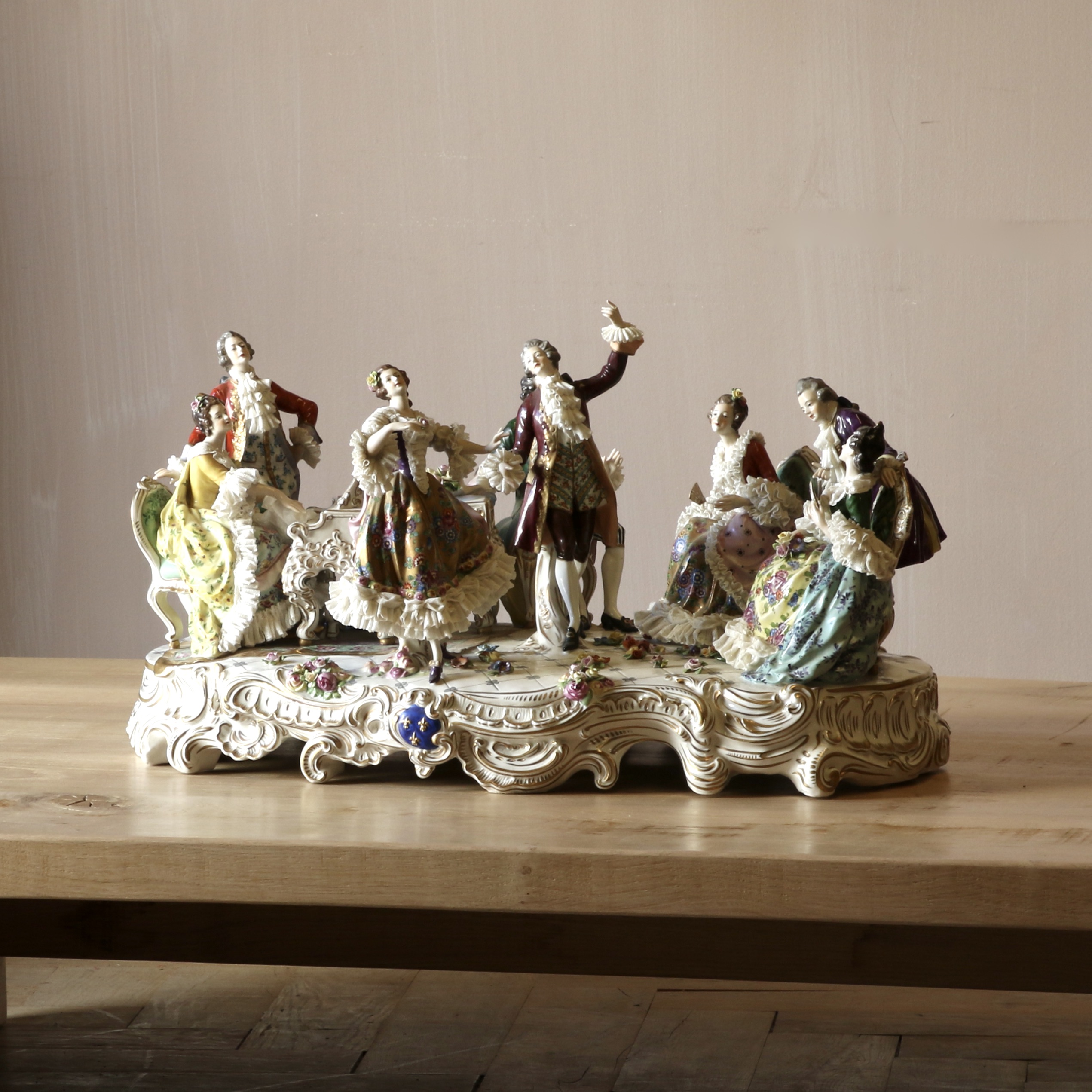 151-62 - Dresden Porcelain Group of "The Recital"