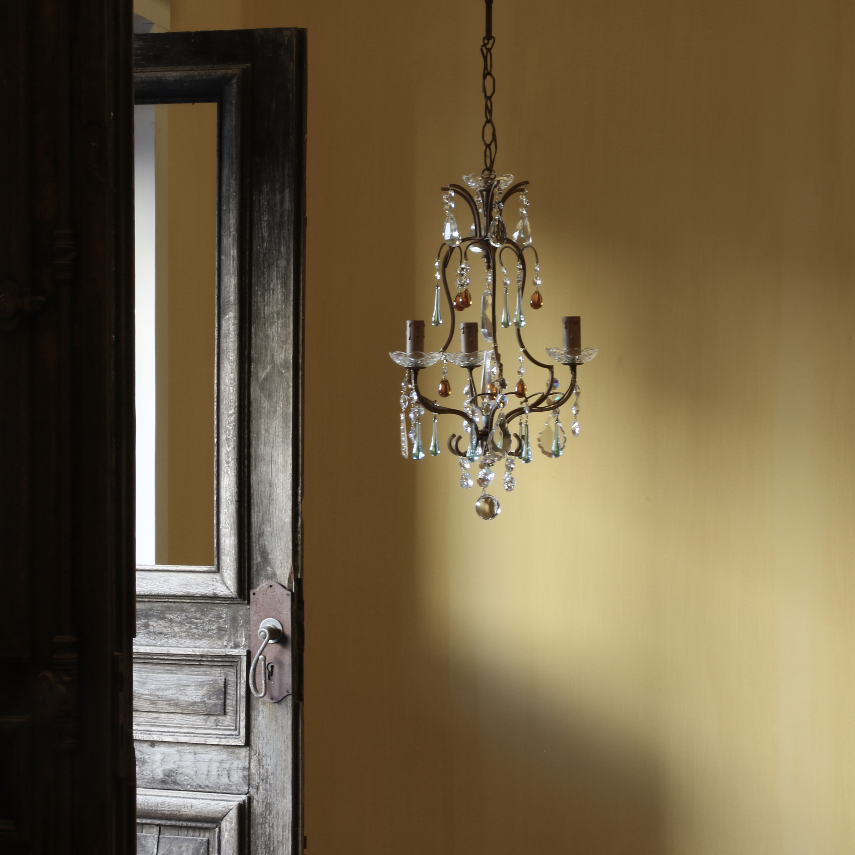 154-74 - Blue and Amber Chandelier