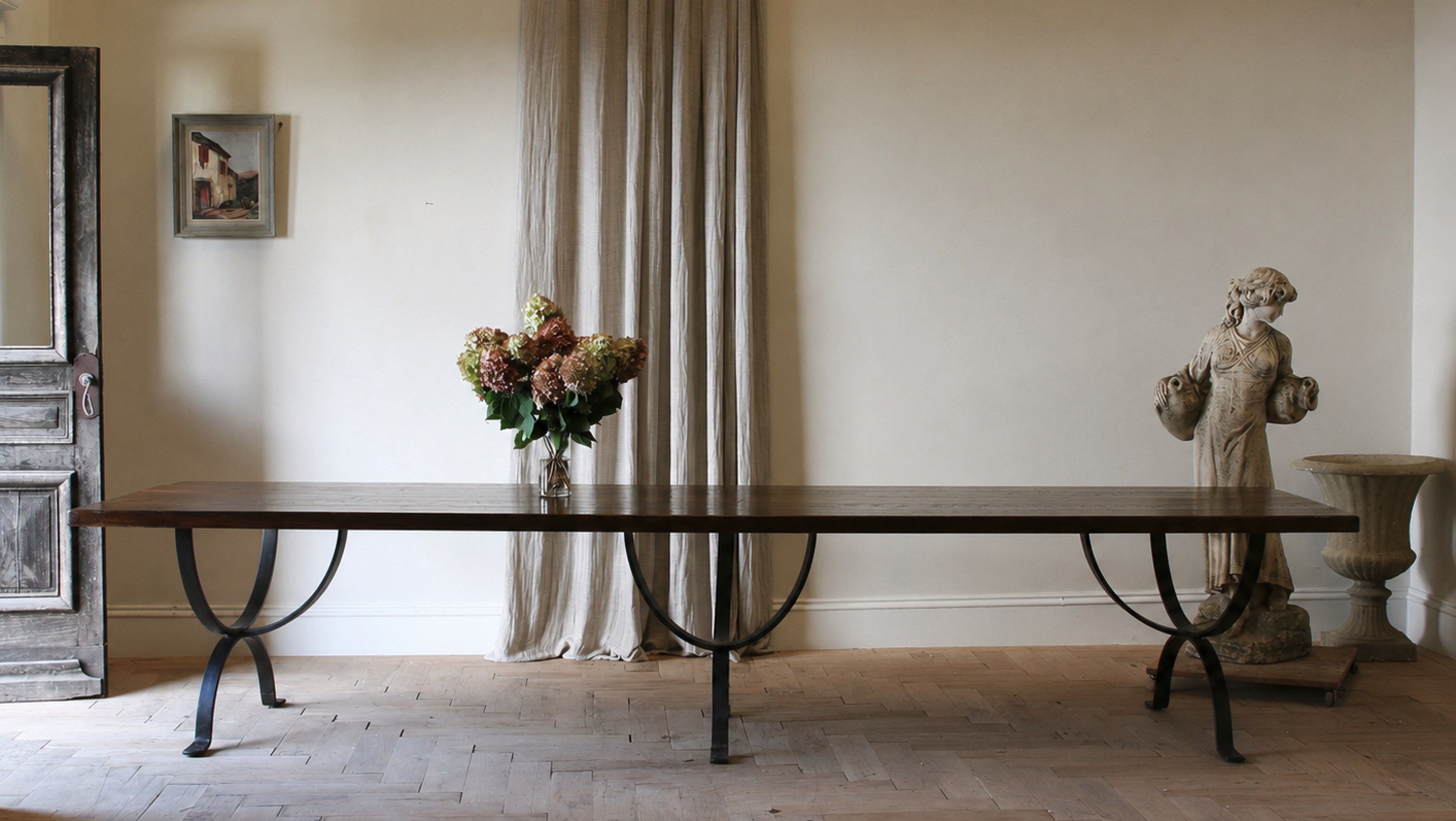 155-26 - Refectory Table with Forged Iron Base // JS Editions